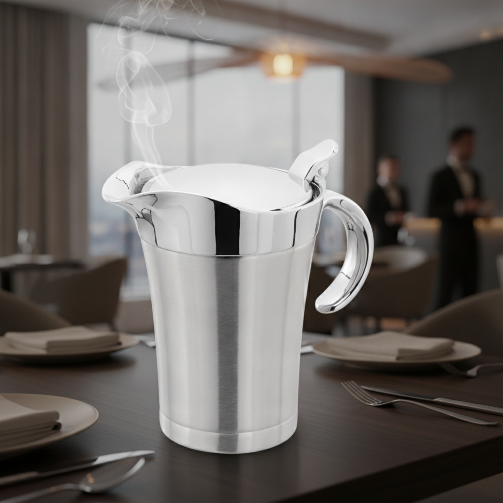 Stainless Steel Insulated Gravy Jug 650ml for Serving Sauces