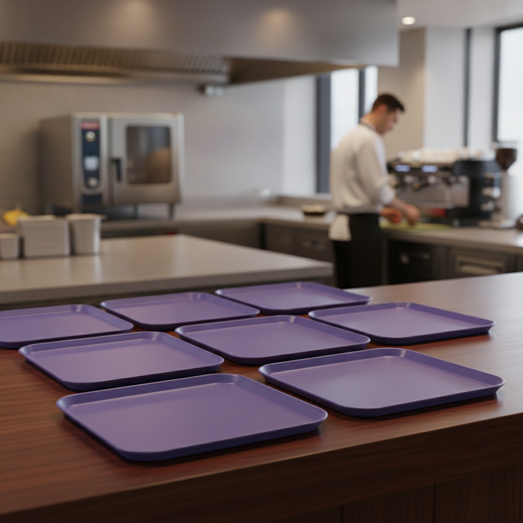 Fibreglass Rectangular Tray Purple 360x460mm for Casual Dining (Pack of 12)