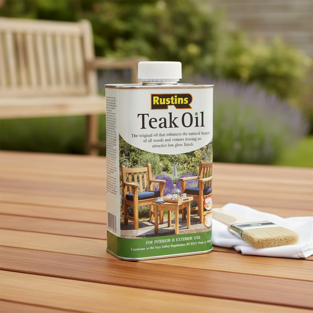 Teak Oil 1L 250x115mm for Preserving Wooden Furniture