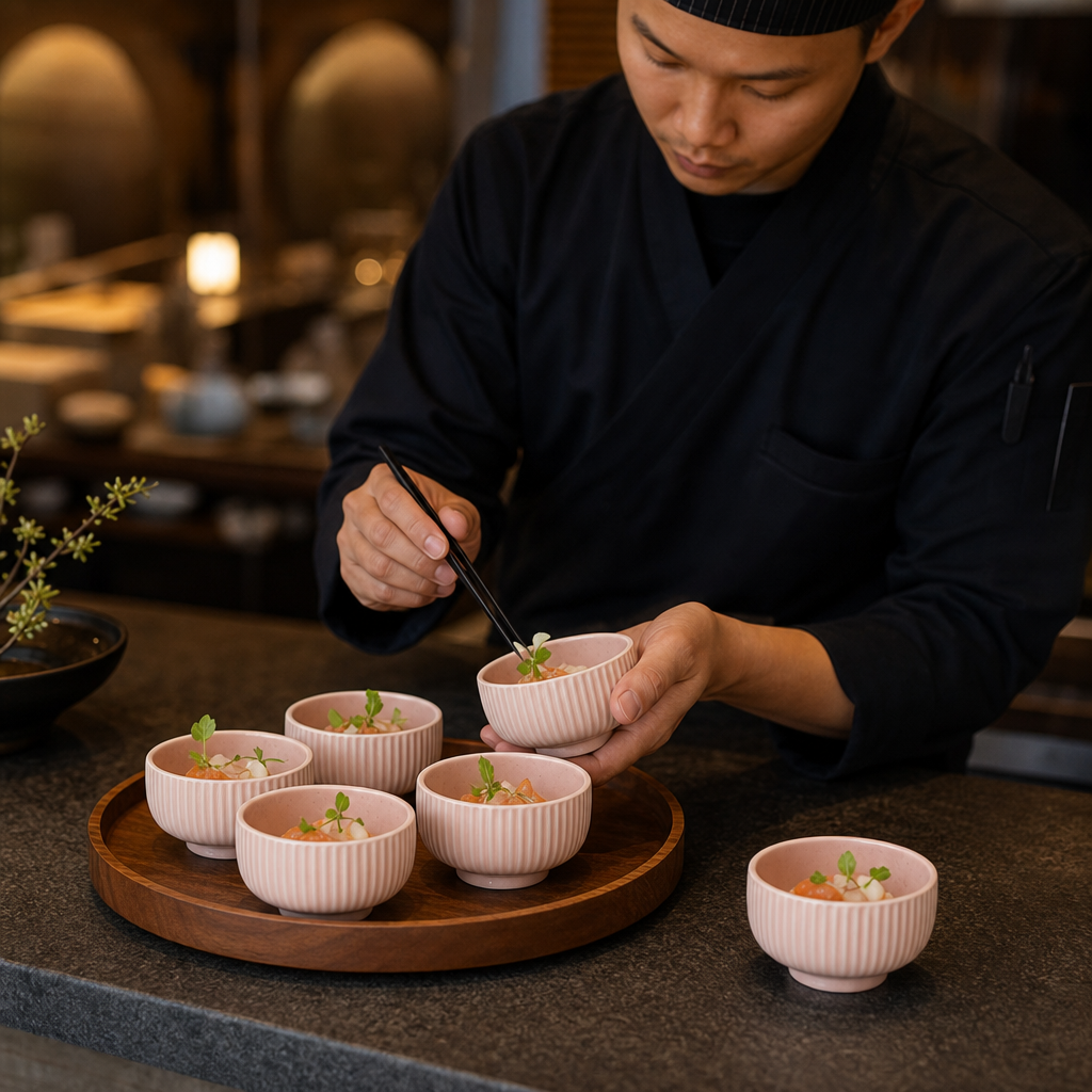 Pink Small Bowls 80mm Stoneware for Modern Dining (Pack of 12)