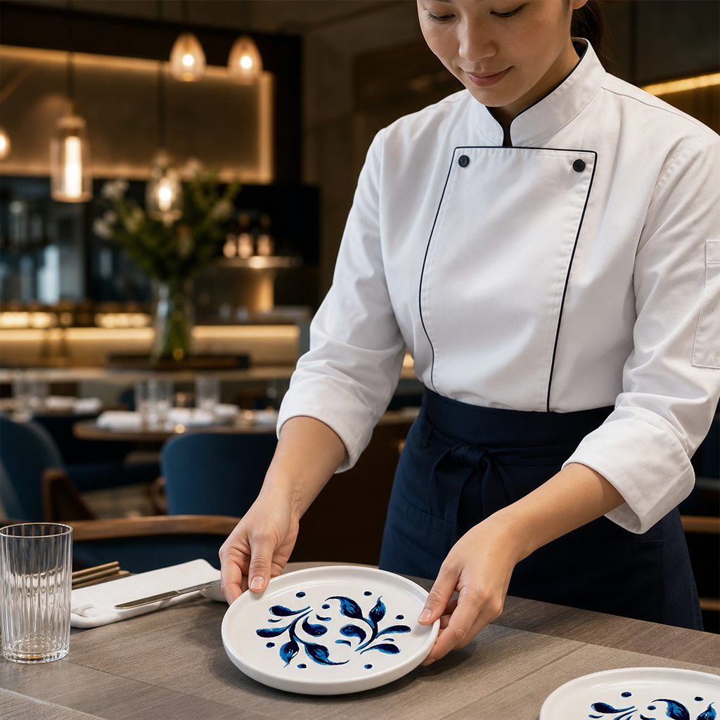 Alumina Round Stacking Trays 140mm Vitrified Ceramic for Hospitality (Pack of 12)
