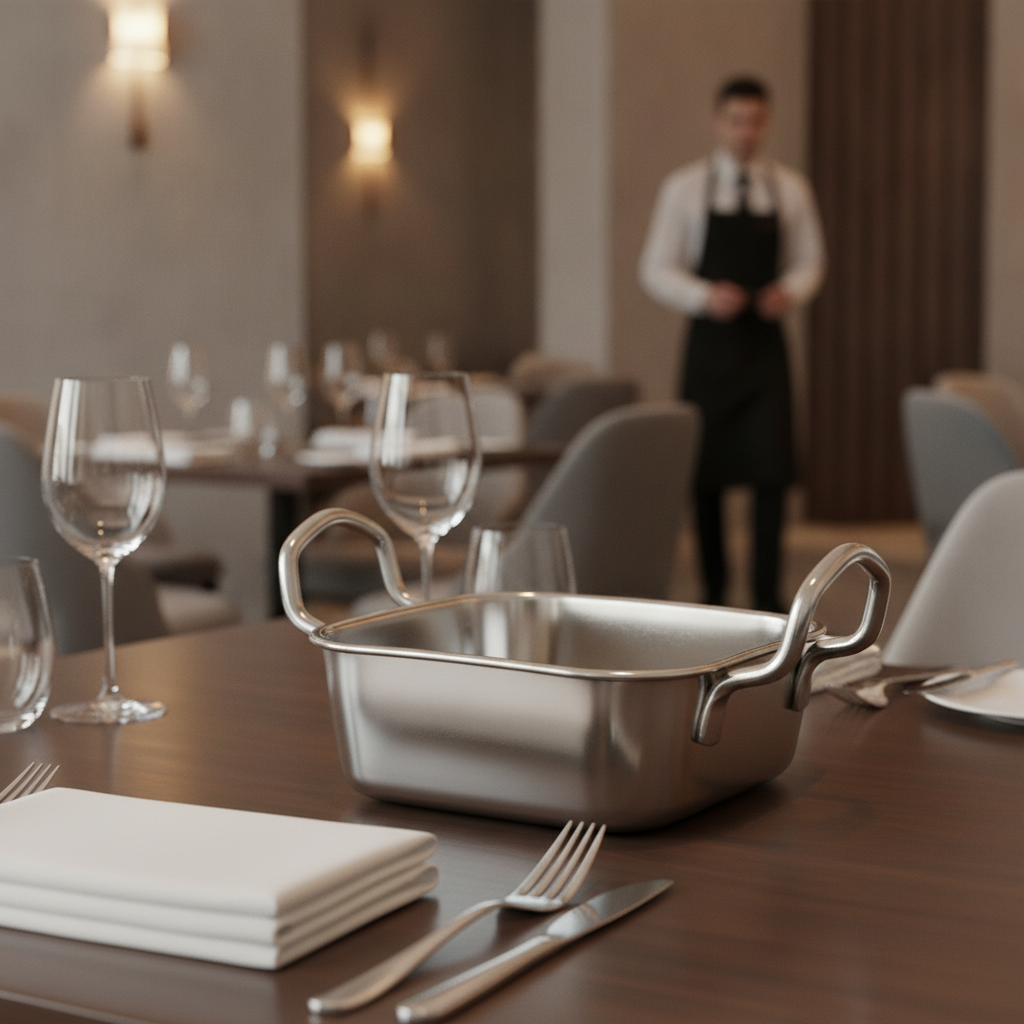 Stainless Steel Square Dish 115x115mm for Table Presentation