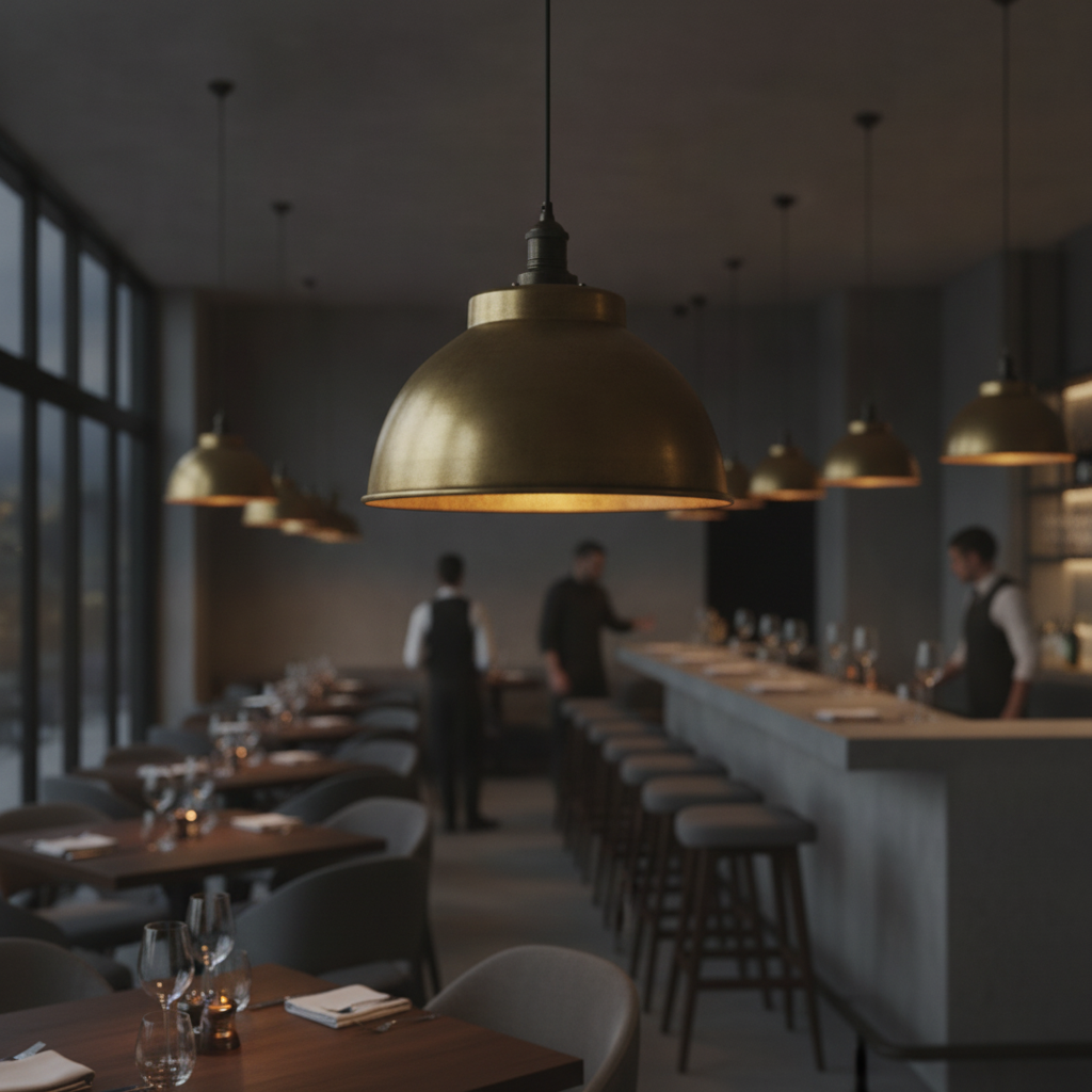 Brass Dome Pendant Light 330mm for Bars & Restaurants