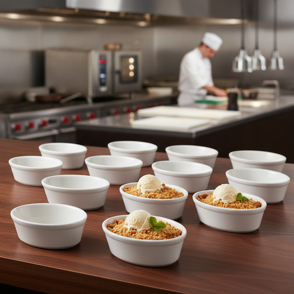 Porcelain Oval Pie Dishes 450ml for Catering (Pack of 12)