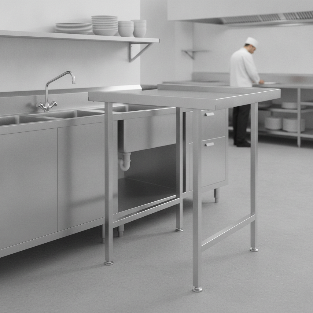 Stainless Steel Right Hand Exit Table 800mm for Professional Use