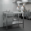 304 Stainless Steel Single Sink with Right Hand Drainer for Professional Kitchens