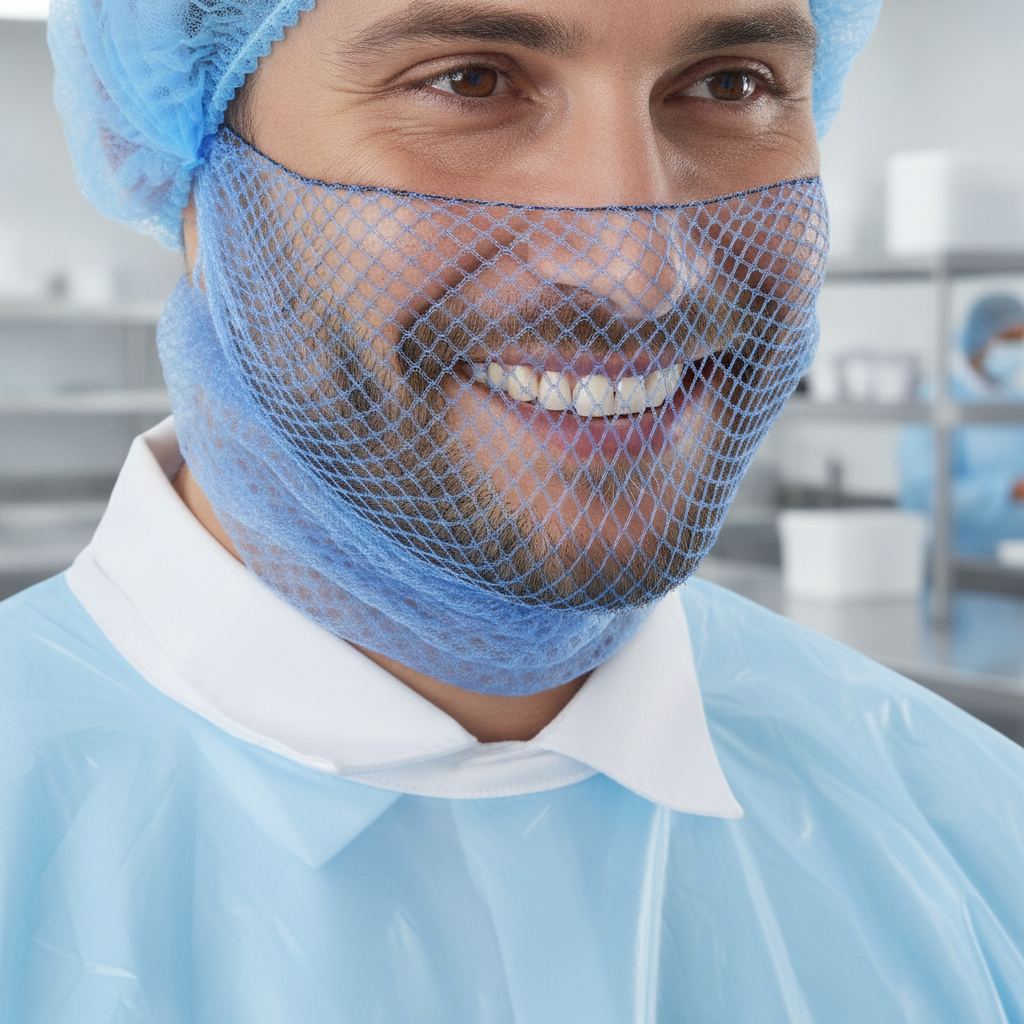 Polypropylene Beard Snood Light Blue for Food Preparation (Pack of 50)