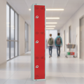 Red Powder Coated Steel Lockers for Schools & Workplaces