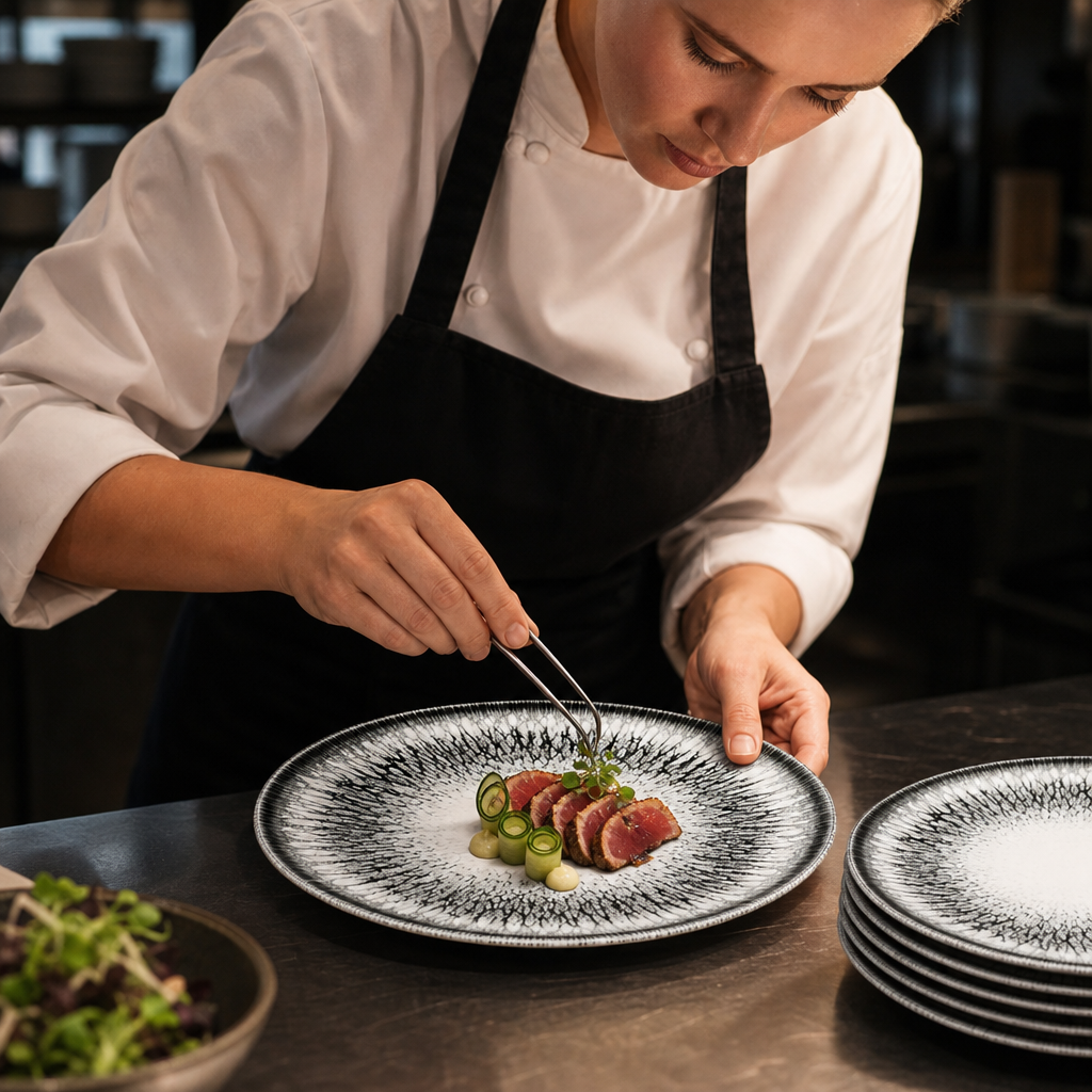 Coupe Plates Black Ceramic for Stylish Dining (Pack of 12)