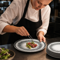 Coupe Plates Black Ceramic for Stylish Dining (Pack of 12)