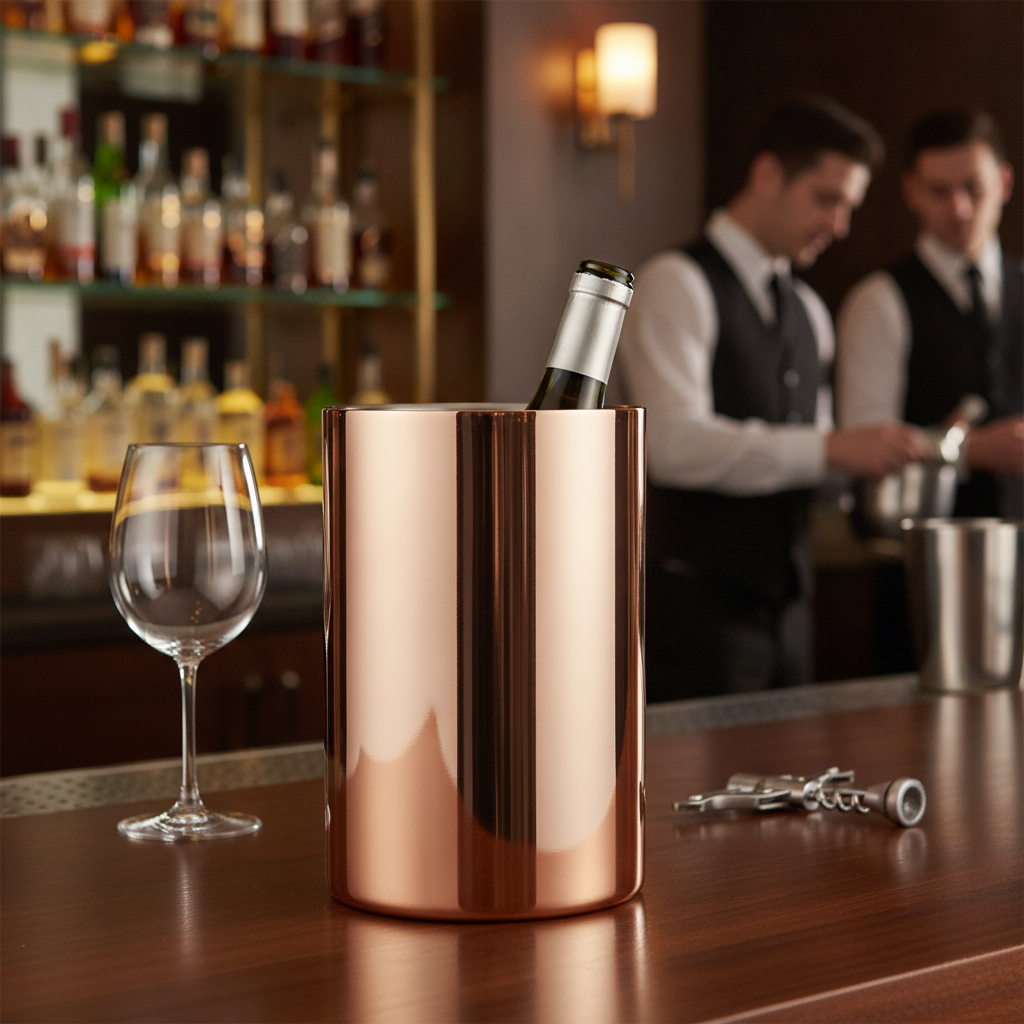 Stainless Steel Copper Plated Wine Cooler 1L for Bars & Pubs