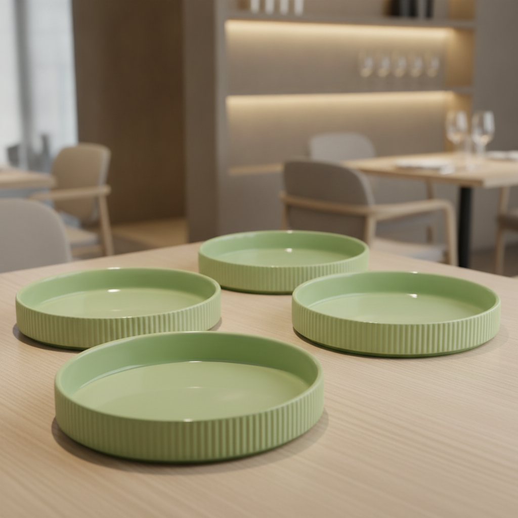 Porcelain Walled Plates 200mm for Catering & Hospitality (Pack of 3)
