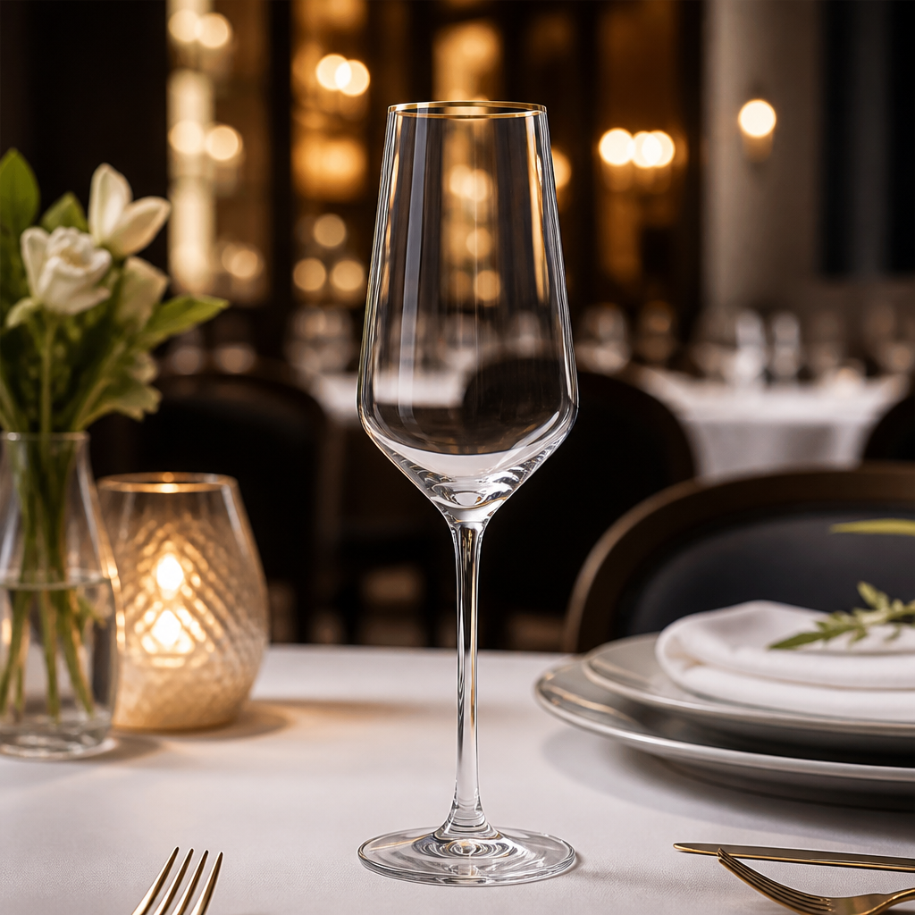 Lead-Free Crystal Flute Glasses 170ml for Elegant Table Settings (Pack of 8)