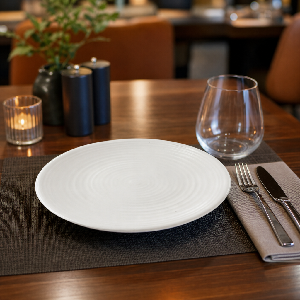 Coupe Plates 205mm Vitrified Stoneware for Elegant Dining (Pack of 6)