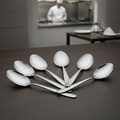 18/10 Stainless Steel Hammered Medium Serving Spoon for Catering (Pack of 6)