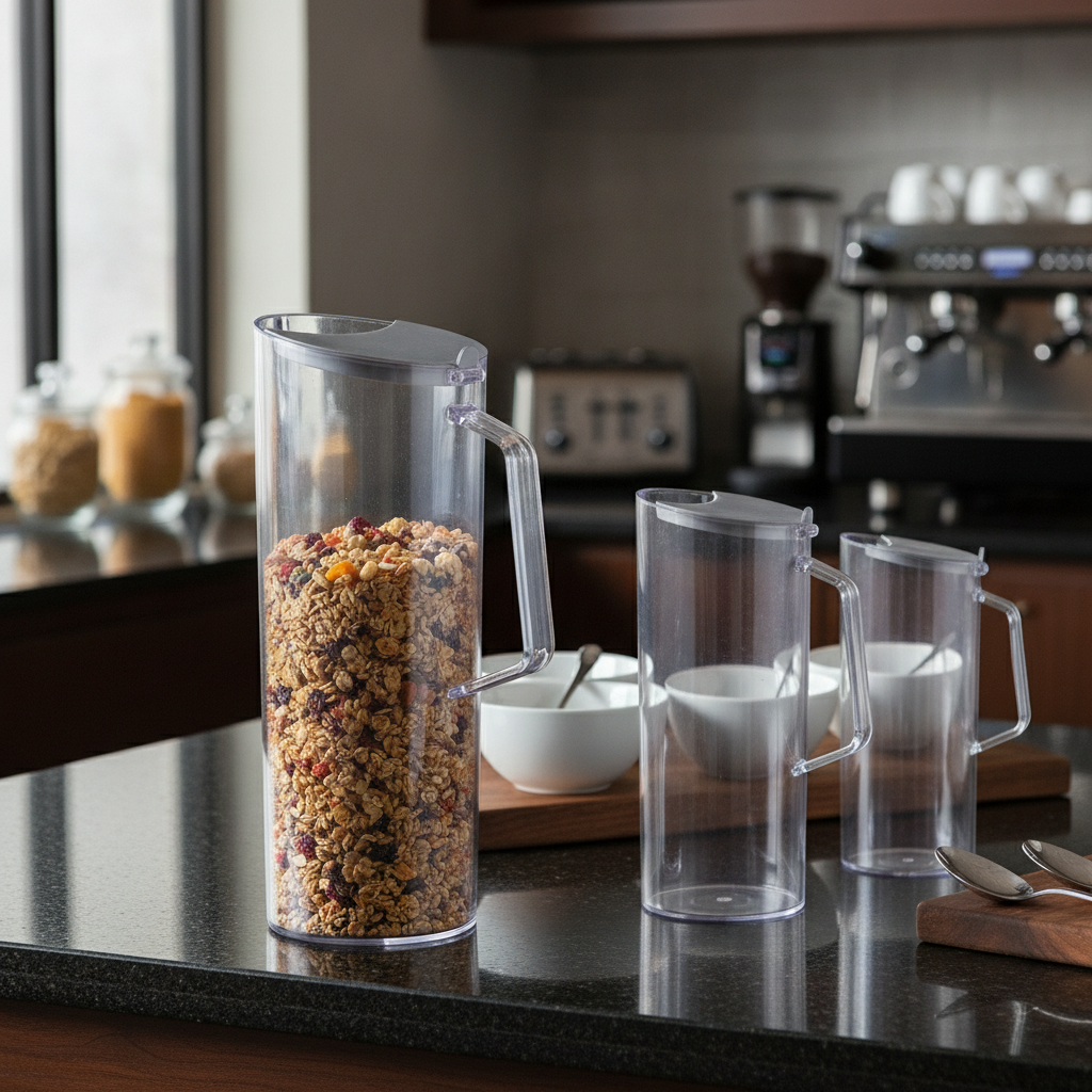 Polycarbonate Cereal Pitcher 1.5L for Breakfast Bars