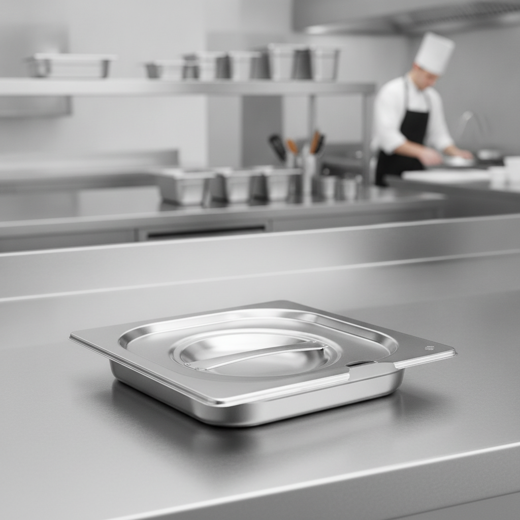 201 Stainless Steel Notched Lid for 1/6 Gastronorm Trays