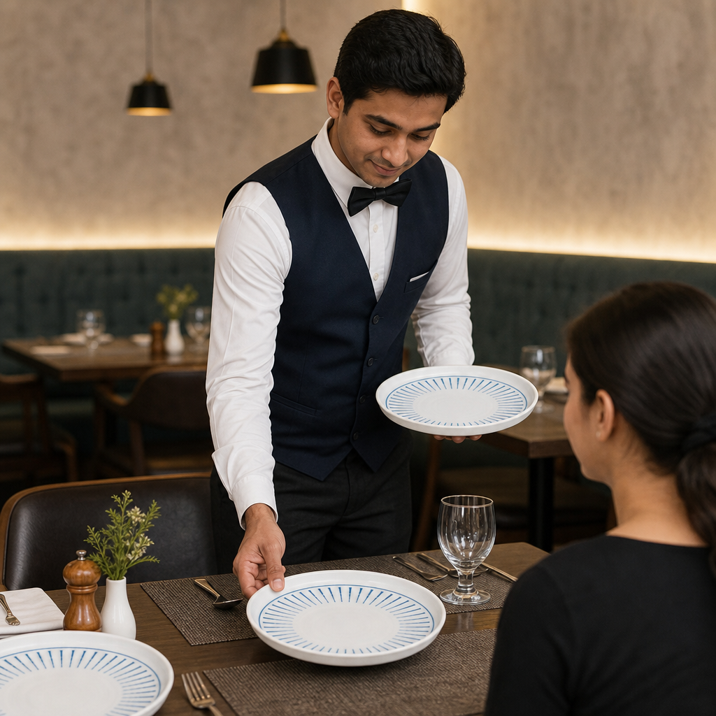 Walled Plates 260mm Vitrified Ceramic for Dining (Pack of 6)