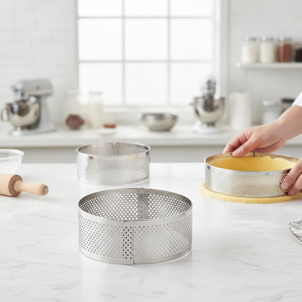 Stainless Steel Perforated Cake Ring 80x35mm for Pastry Chefs