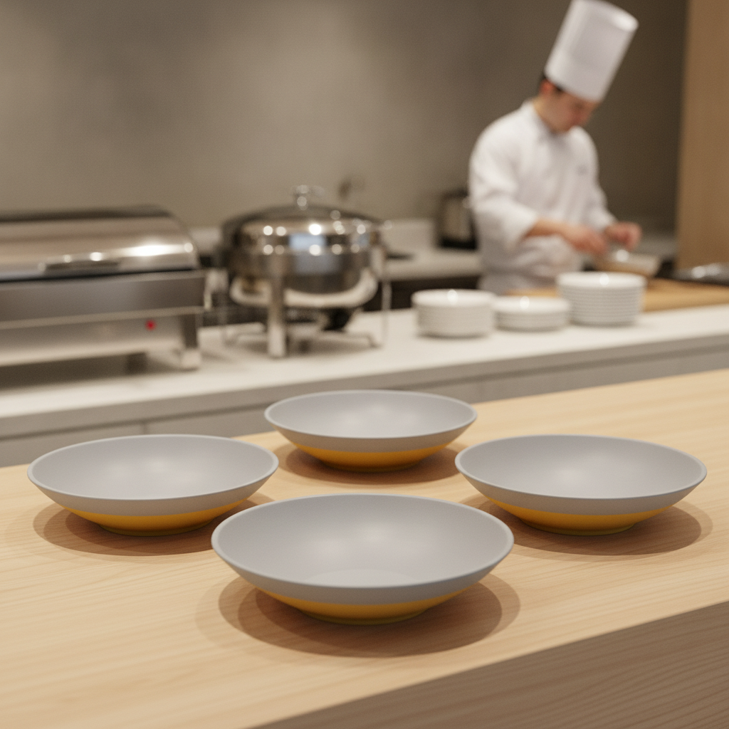 Melamine Shallow Serving Bowl 300mm for Creative Buffet Presentation (Pack of 4)
