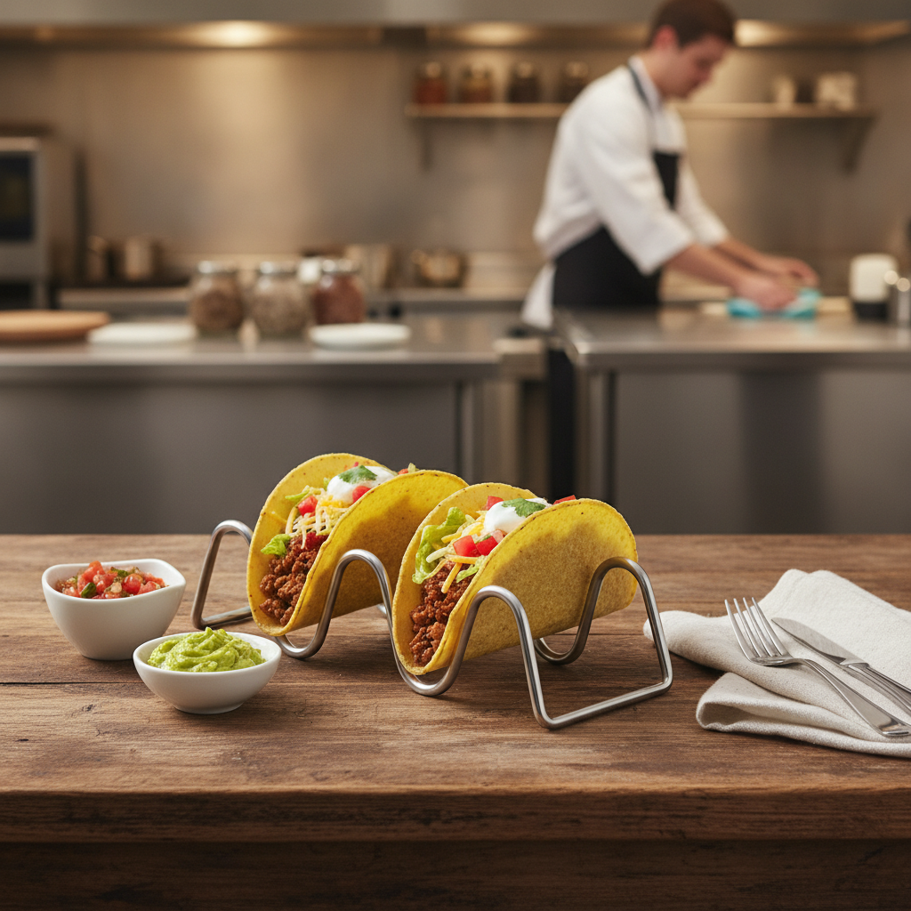 Stainless Steel Taco Holder for Restaurants & Food Trucks