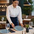 Plates 165mm Blue Melamine for Dining Settings (Pack of 24)