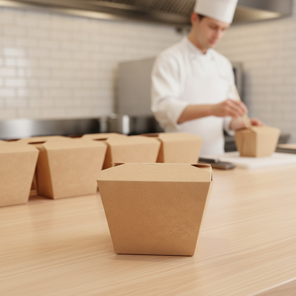 Recyclable Kraft Paperboard Food Boxes 750ml for Takeaway Meals (Pack of 250)