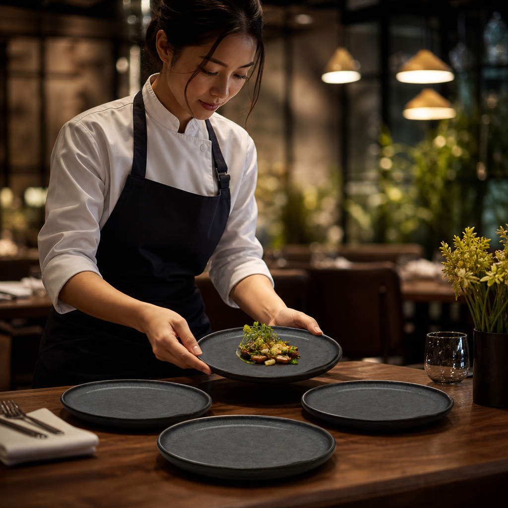 Plates 230mm Vitrified Stoneware for Unique Table Settings (Pack of 24)