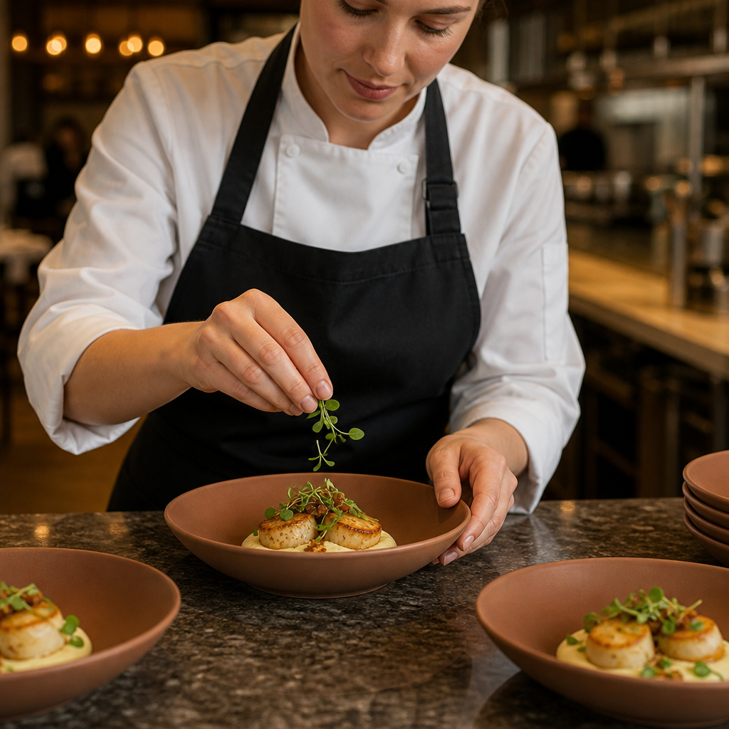 Stoneware Flat Bowls 190mm for Creative Table Service