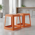 Polypropylene High Stools in Signal Orange 445x400mm for Indoor & Outdoor Use (Pack of 2)