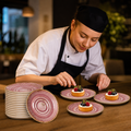 Alumina Saucers 145mm Pink Vitrified Ceramic for Culinary (Pack of 12)