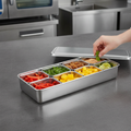 Stainless Steel Six-Compartment Container for Food Storage