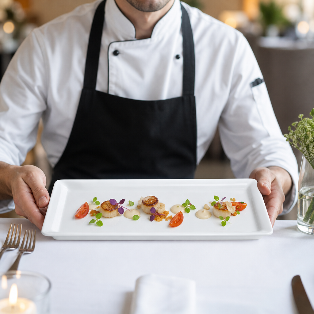 Rectangular Tray 300x145mm Porcelain for Catering (Pack of 6)