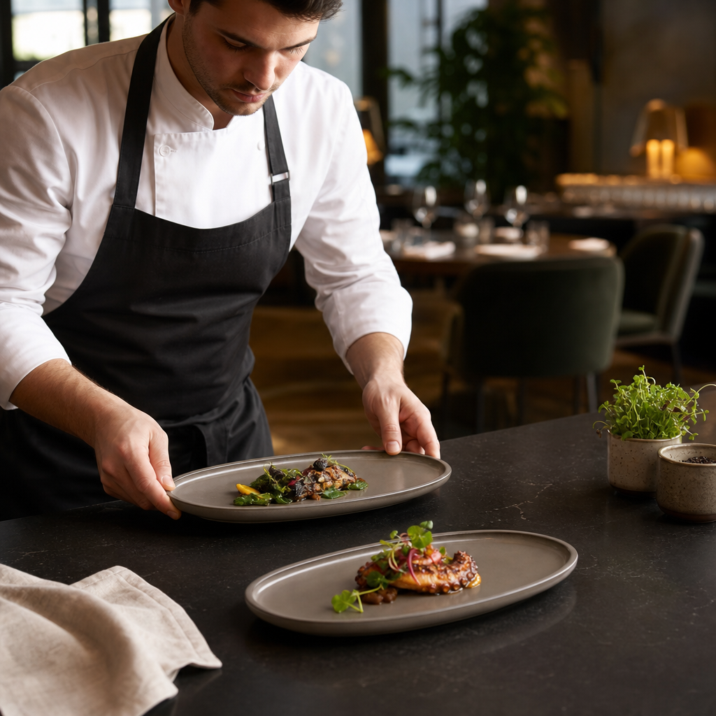 Oval Platters 300x180mm Stoneware for Contemporary Dining (Pack of 2)