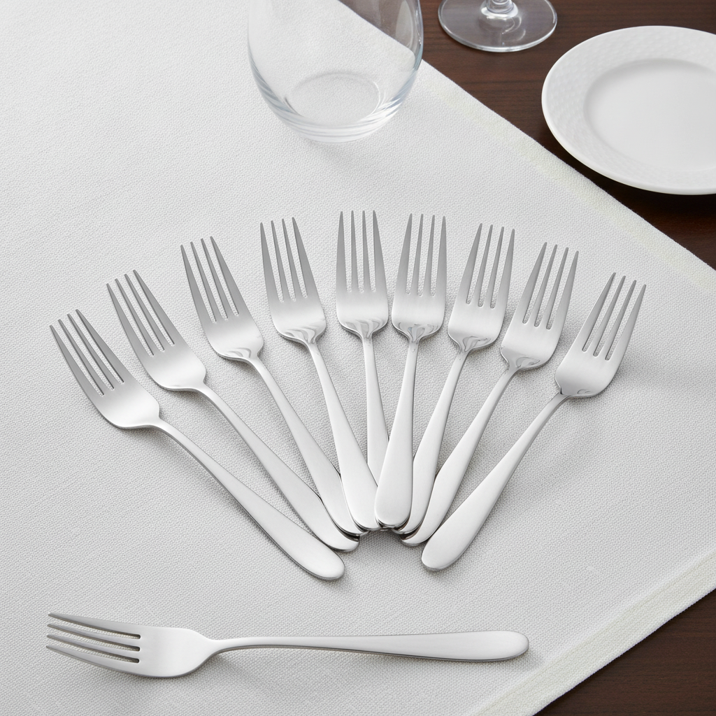 18/0 Stainless Steel Dessert Forks 185mm for Elegant Dining (Pack of 12)