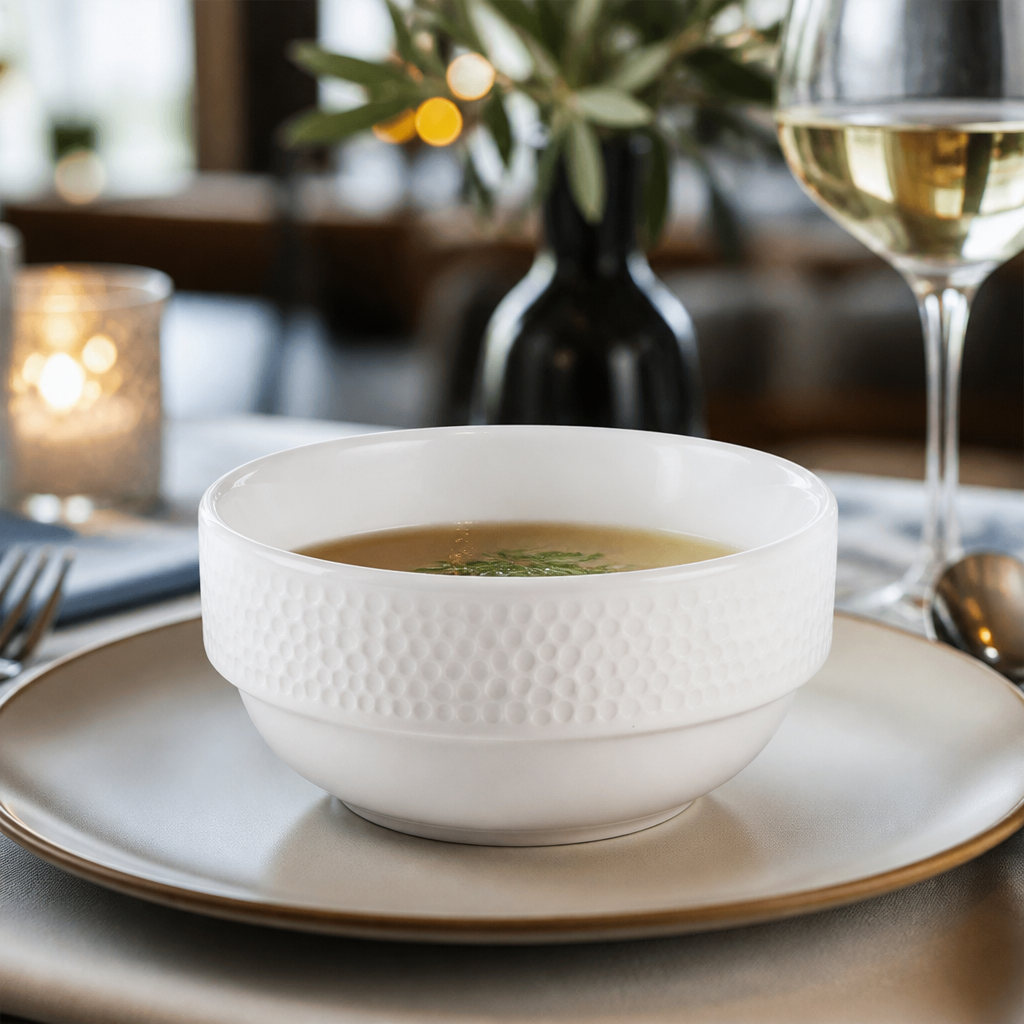Porcelain Isla Consomme Bowls 360ml for Coastal Dining
