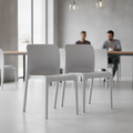 Polypropylene Signal Grey POP Chairs 780x480mm for Indoor & Outdoor Use (Pack of 2)