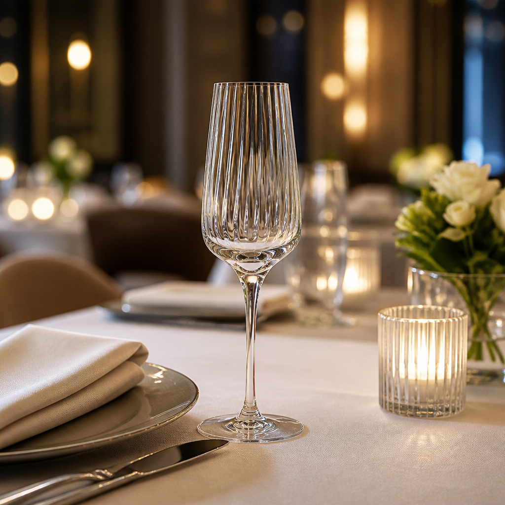 Clear Glass Champagne Flutes 210ml for Restaurants & Bars (Pack of 24)