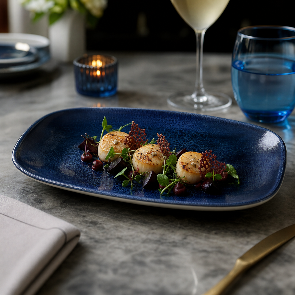 Oblong Plates Vitrified Porcelain for Fine Dining (Pack of 12)