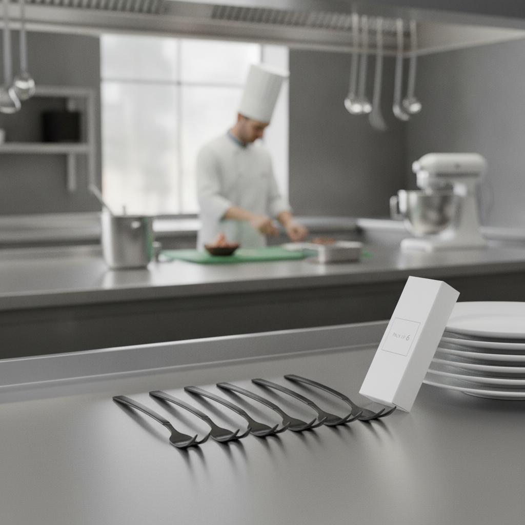 18/10 Stainless Steel Cold Meat Forks for Catering (Pack of 6)