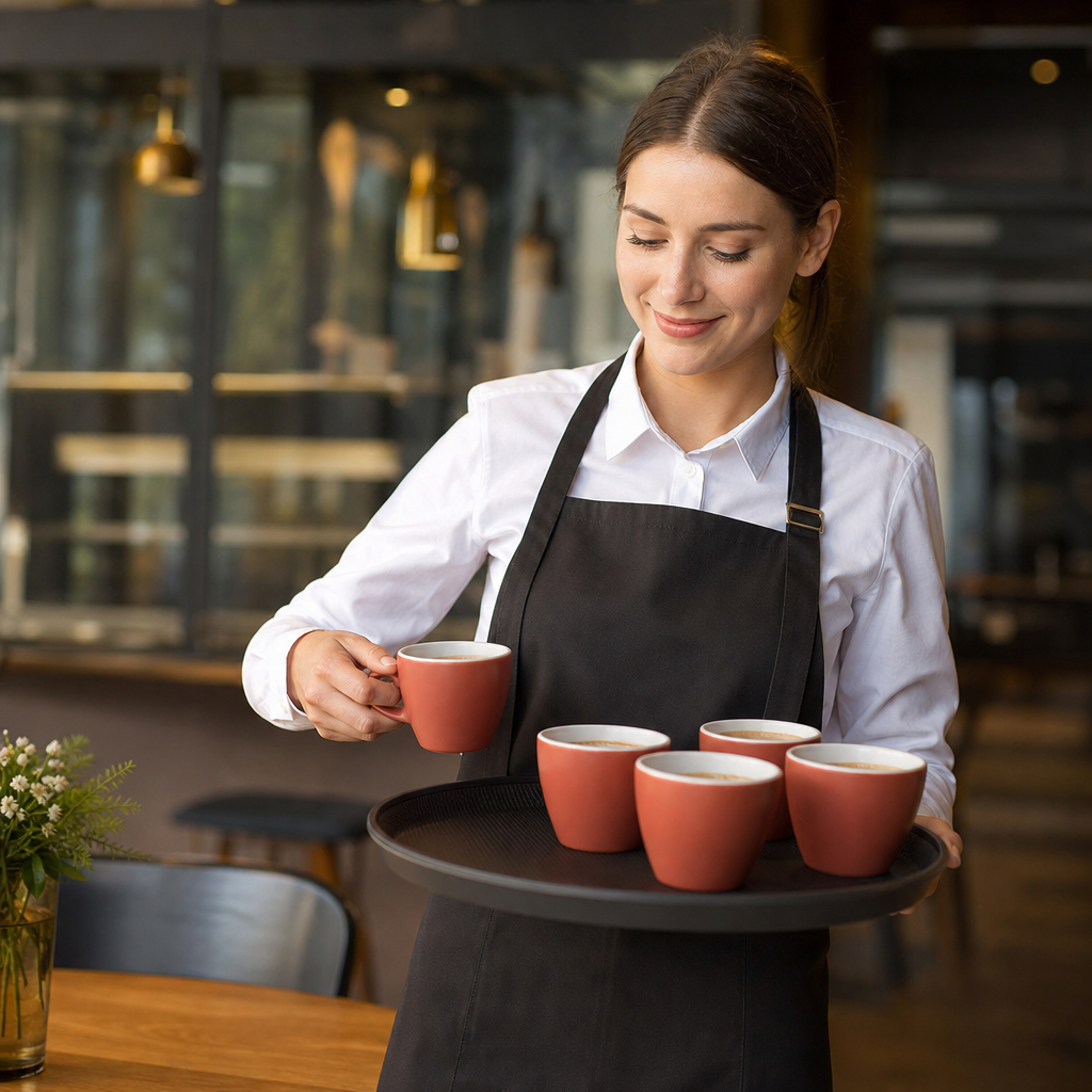 Tulip Cups Paprika 240ml Ceramic for Coffee Service (Pack of 12)