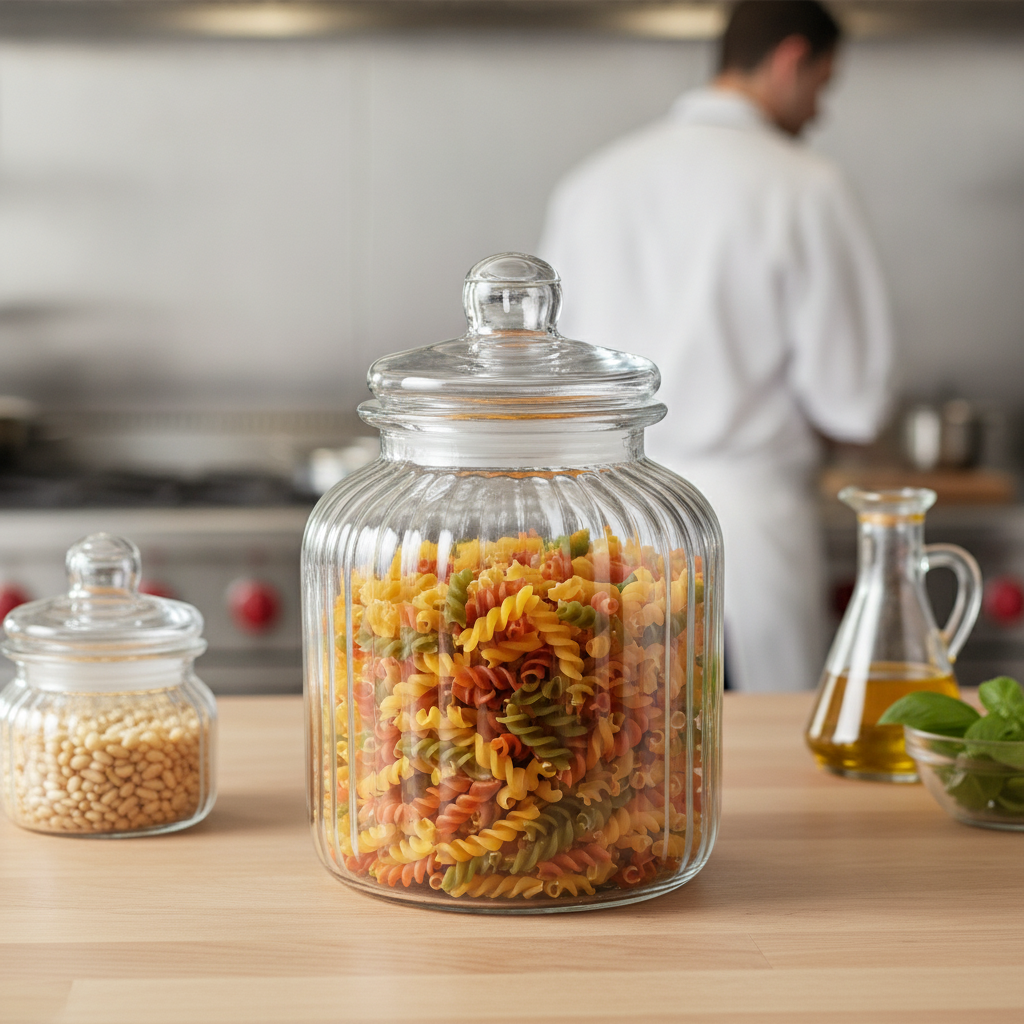 Glass Storage Jar 3.7L for Kitchen Organization