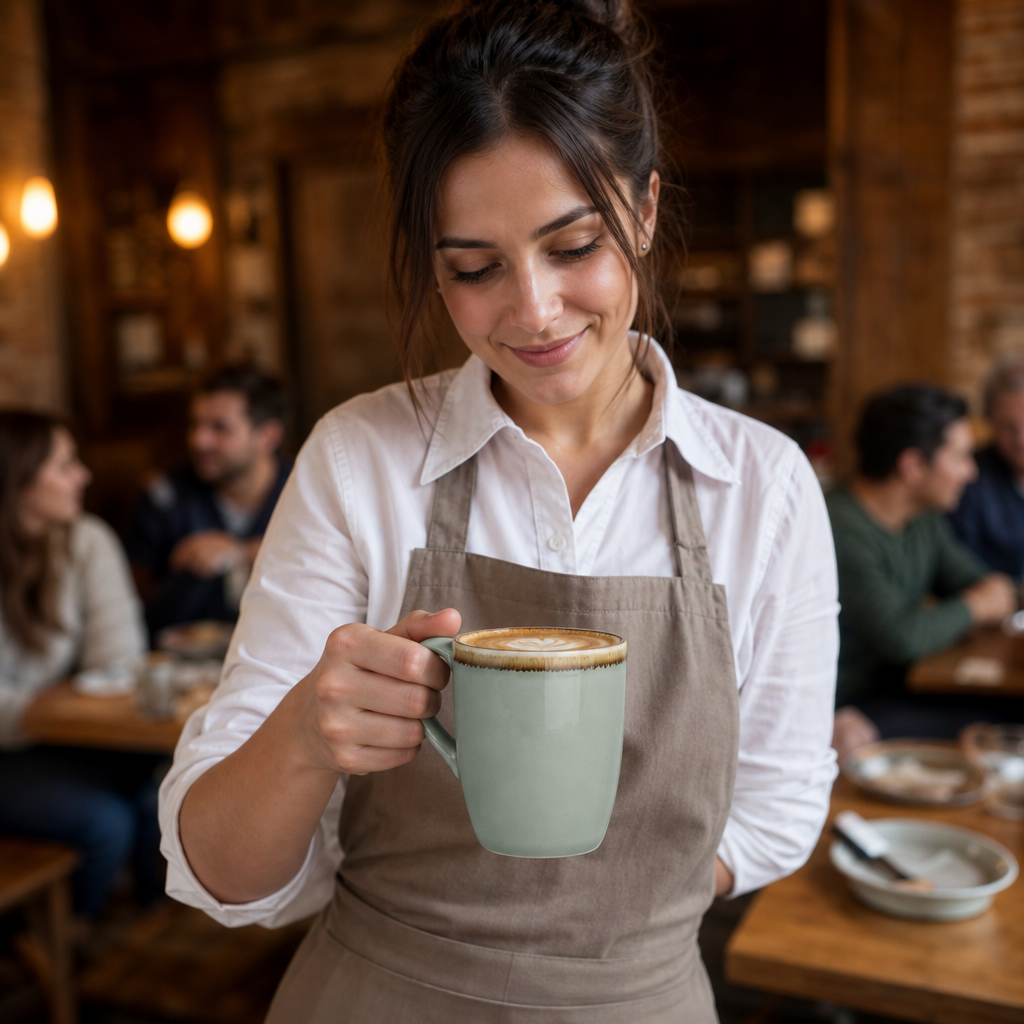 Cappuccino Cups 320ml Porcelain for Cafés & Restaurants (Pack of 6)