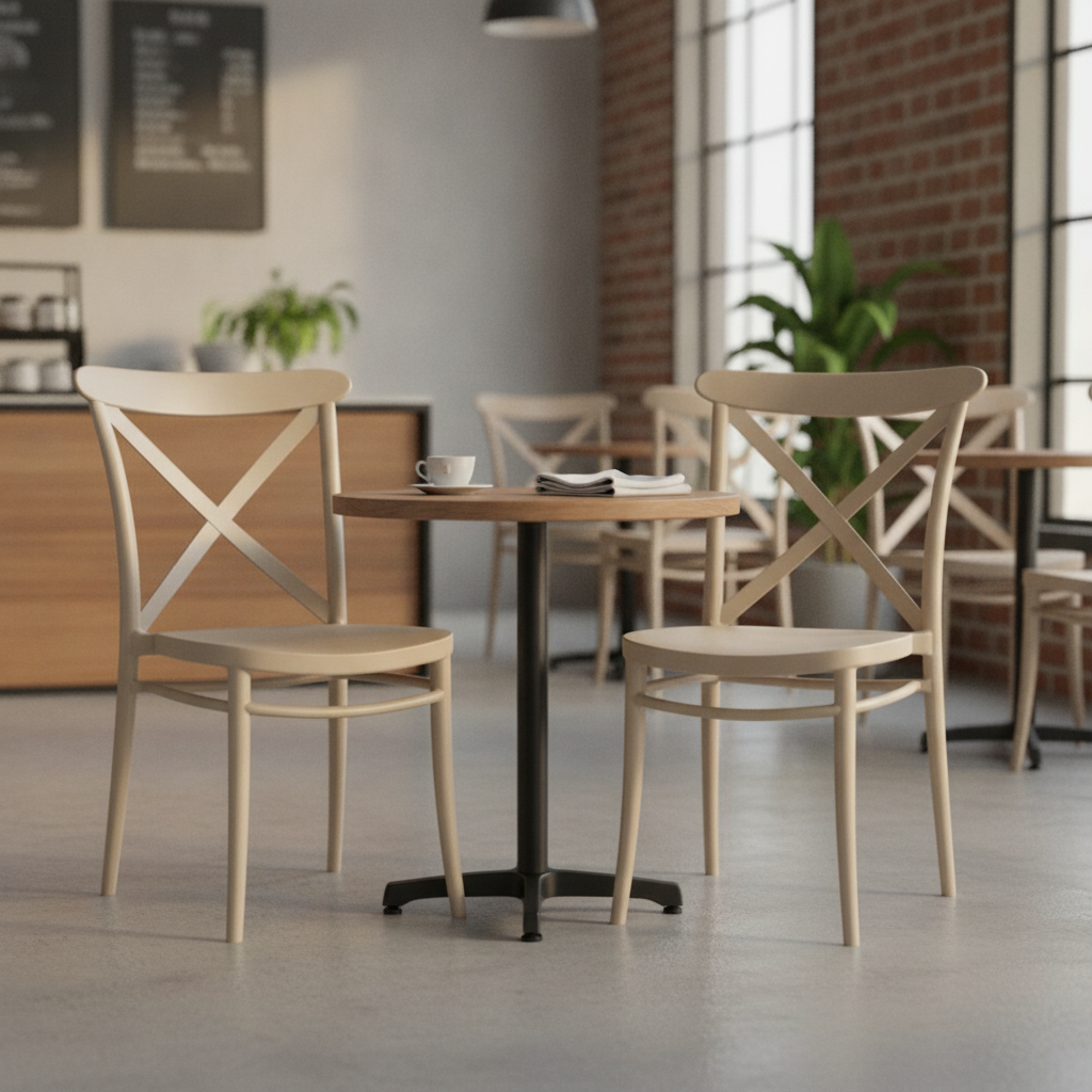Polypropylene Cross Side Chairs 870mm for Hospitality & Workspaces (Pack of 2)