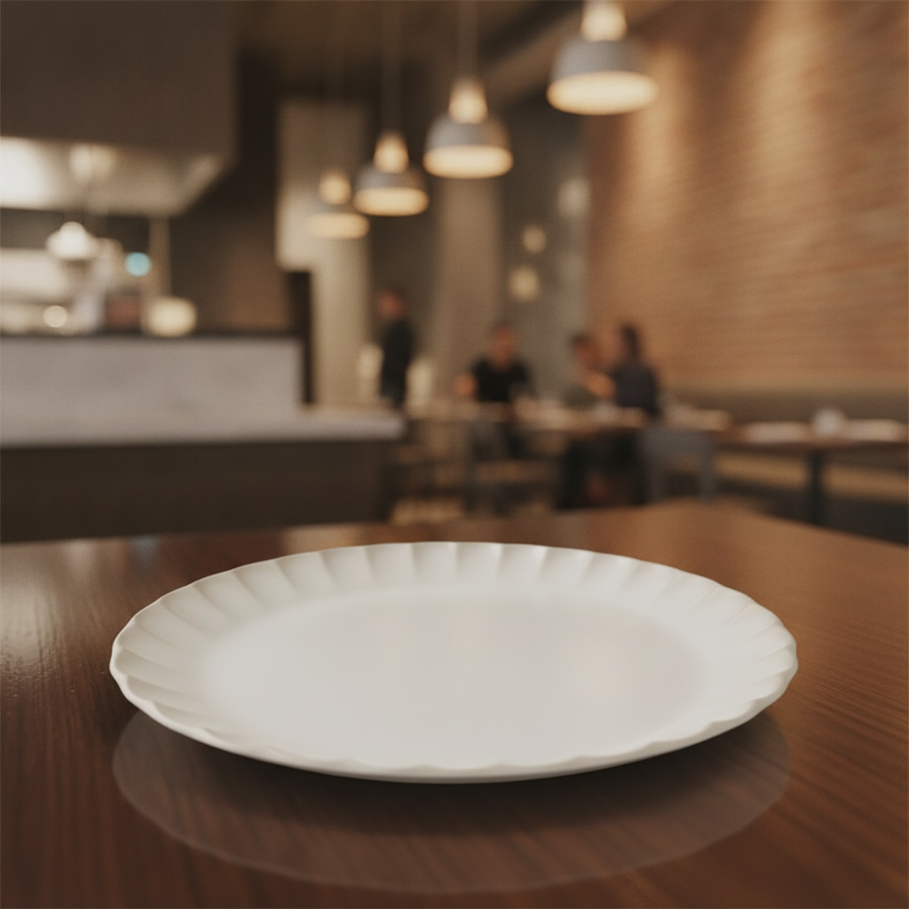 Melamine White Plate 260mm for Catering Displays