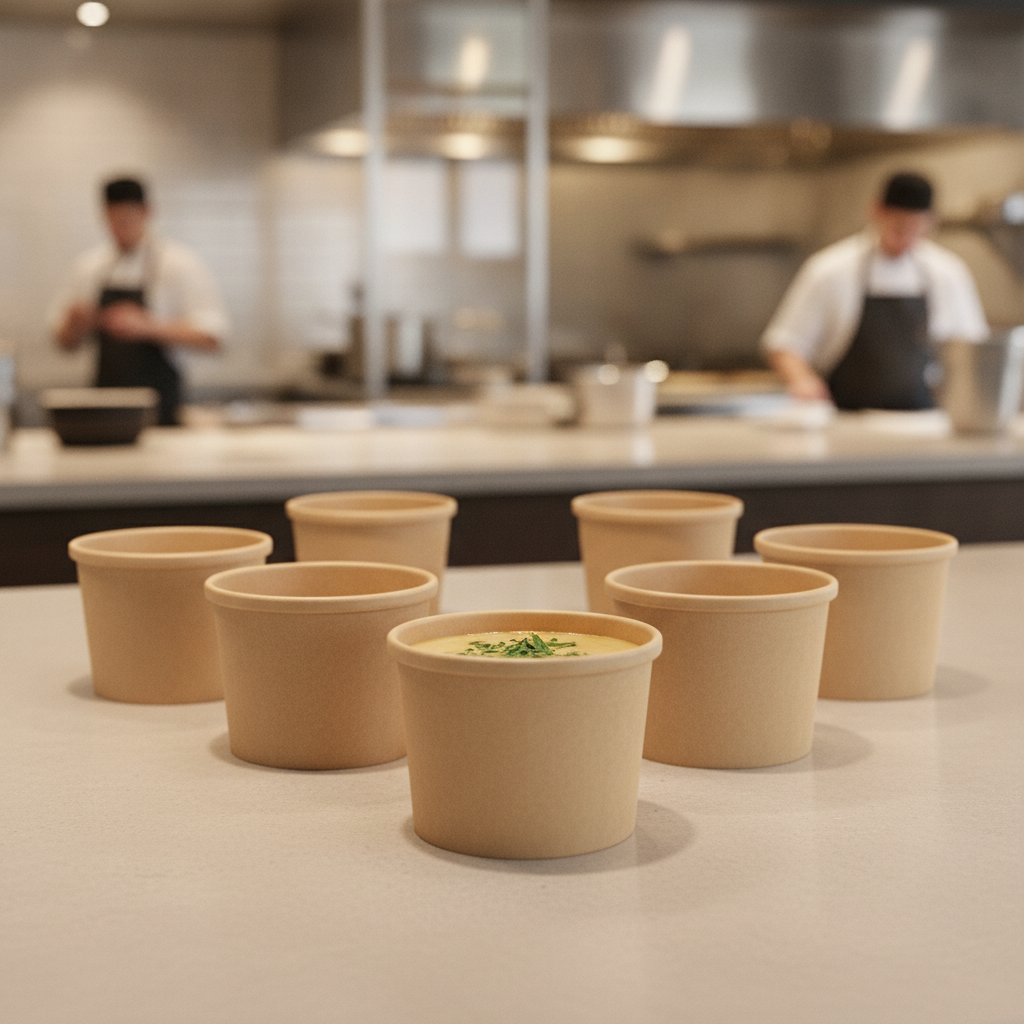 Paper Kraft Soup Cups 225ml for Food-to-Go Service (Pack of 500)