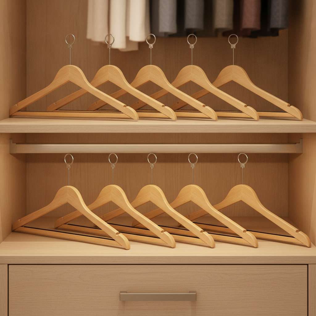 Betula Wood Security Hangers for Hotels & B&Bs (Pack of 10)