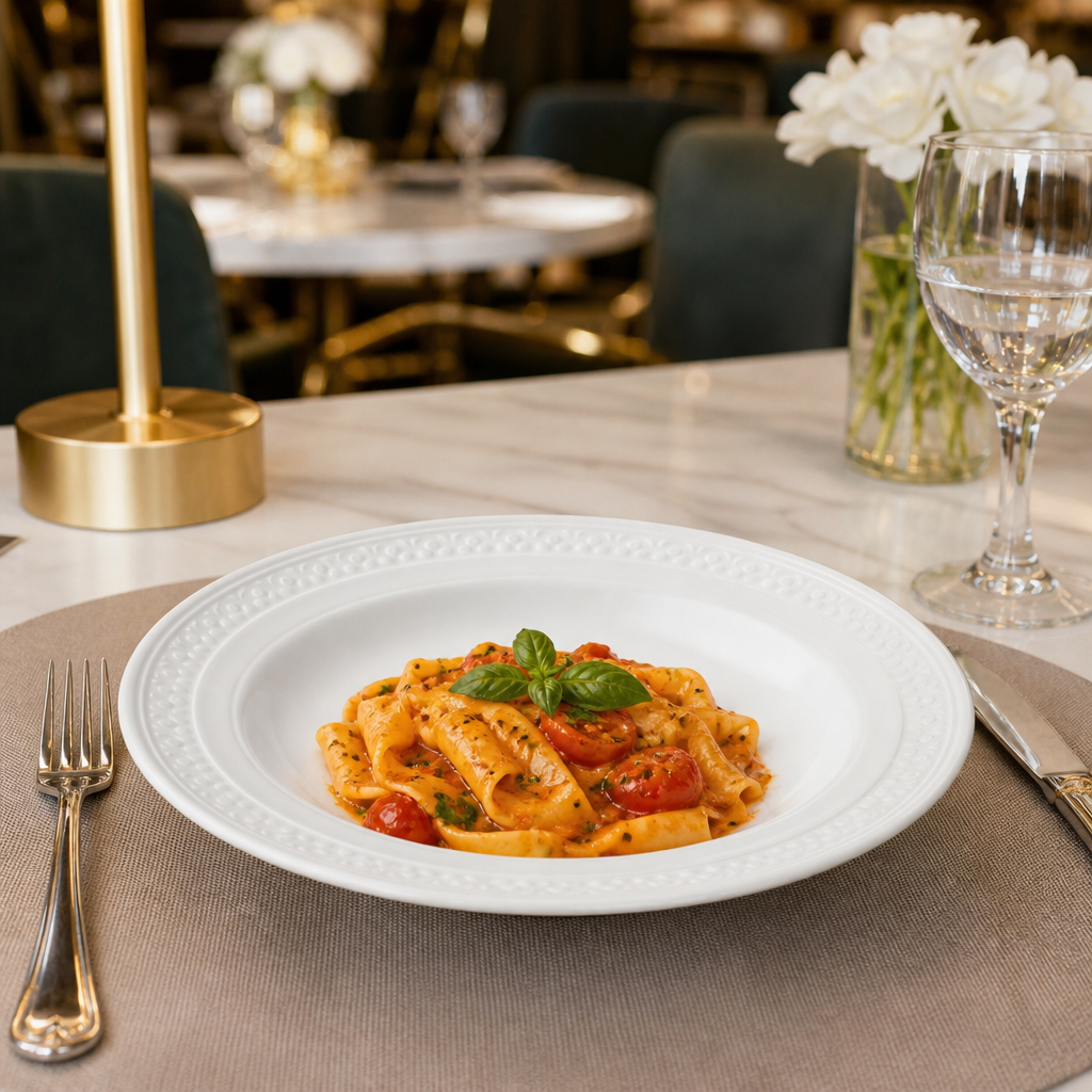 Bead Accent Pasta and Soup Plates 240mm for Elegant Dining