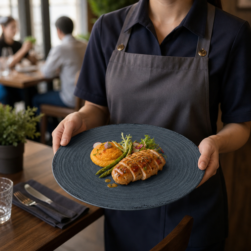 Slate Dinner Plates 279.4mm Melamine for Fast Casual Dining (Pack of 12)