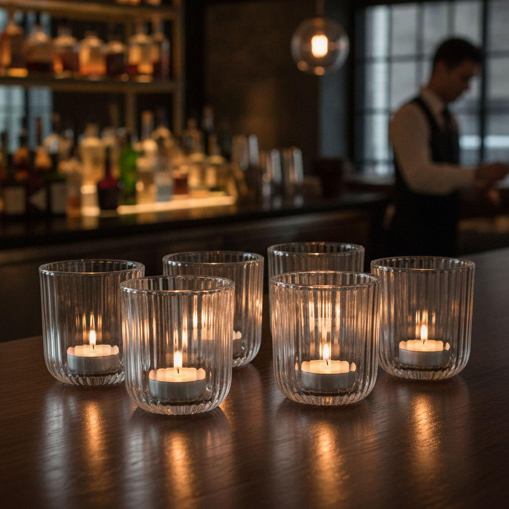 Soda Lime Candleholders 70mm for Restaurants & Bars (Pack of 6)